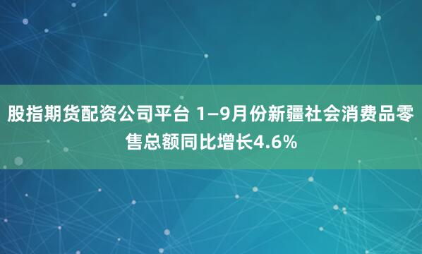 股指期货配资公司平台 1—9月份新疆社会消费品零售总额同比增长4.6%