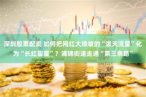 深圳股票配资 如何把网红大绿坡的“泼天流量”化为“长红留量”?浦锦街道走通“第三条路”